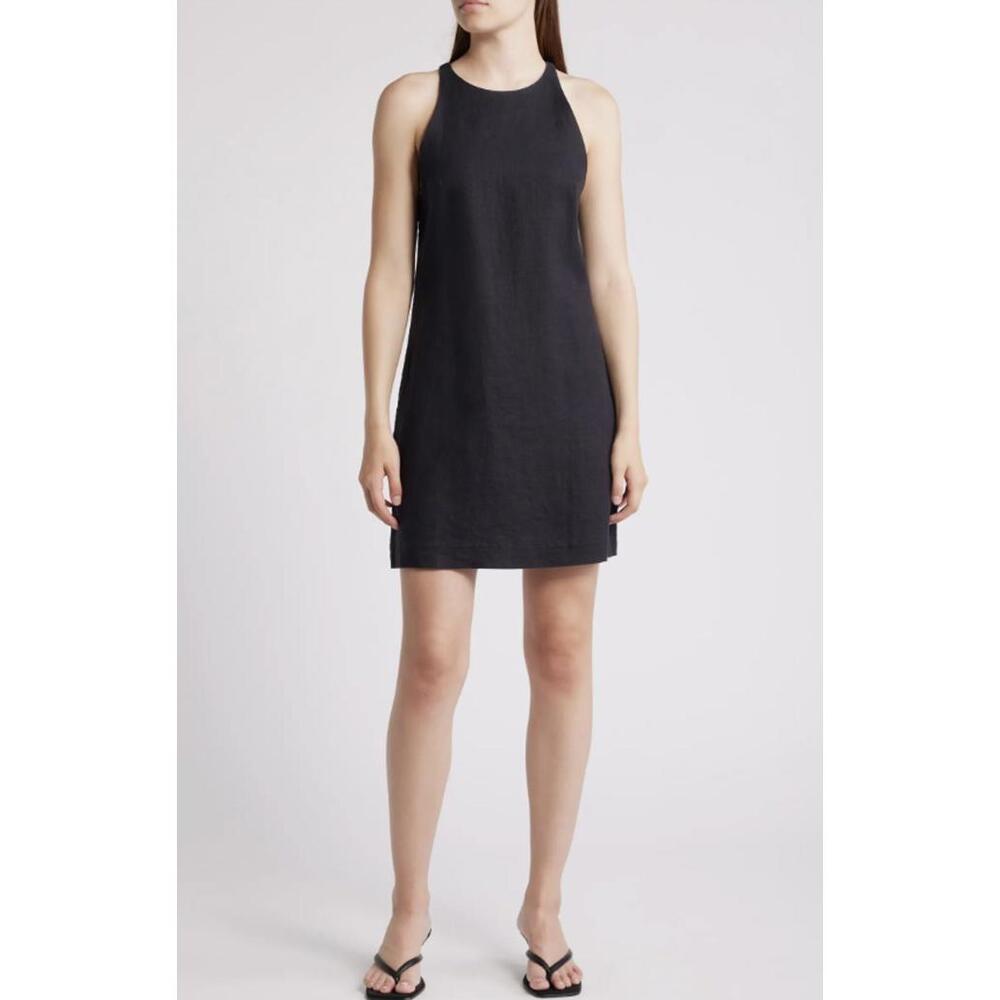 NWT! & Other Stories Cutaway Linen Minidress in Black Size 10